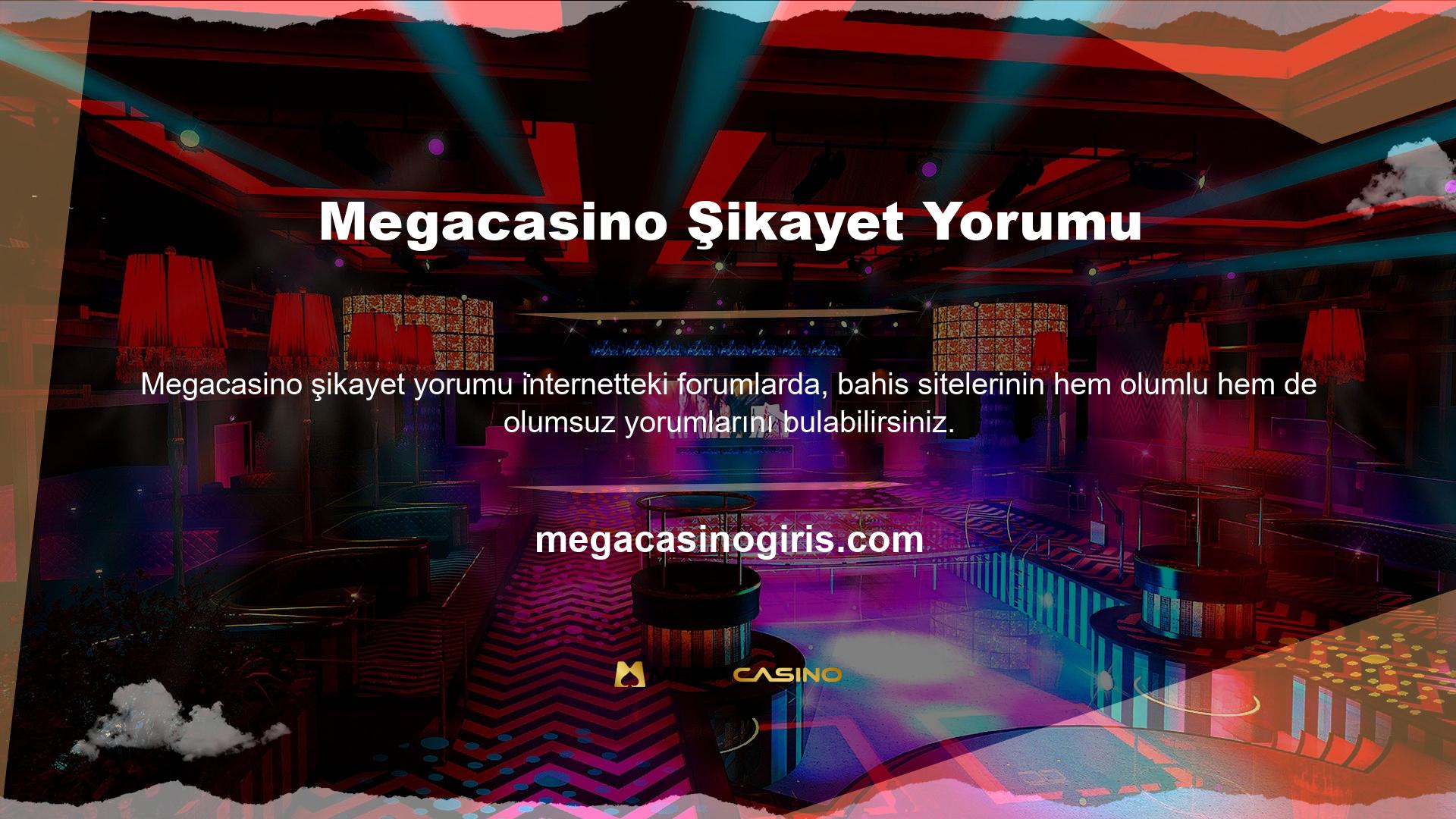 Megacasino iyi geri bildirimi var; Megacasino TV'de büyük bahisler koyabilir, çekici bonuslar alabilir, nasıl yatırım yapacağınızı öğrenebilir ve ücretsiz oyunlar izleyebilirsiniz